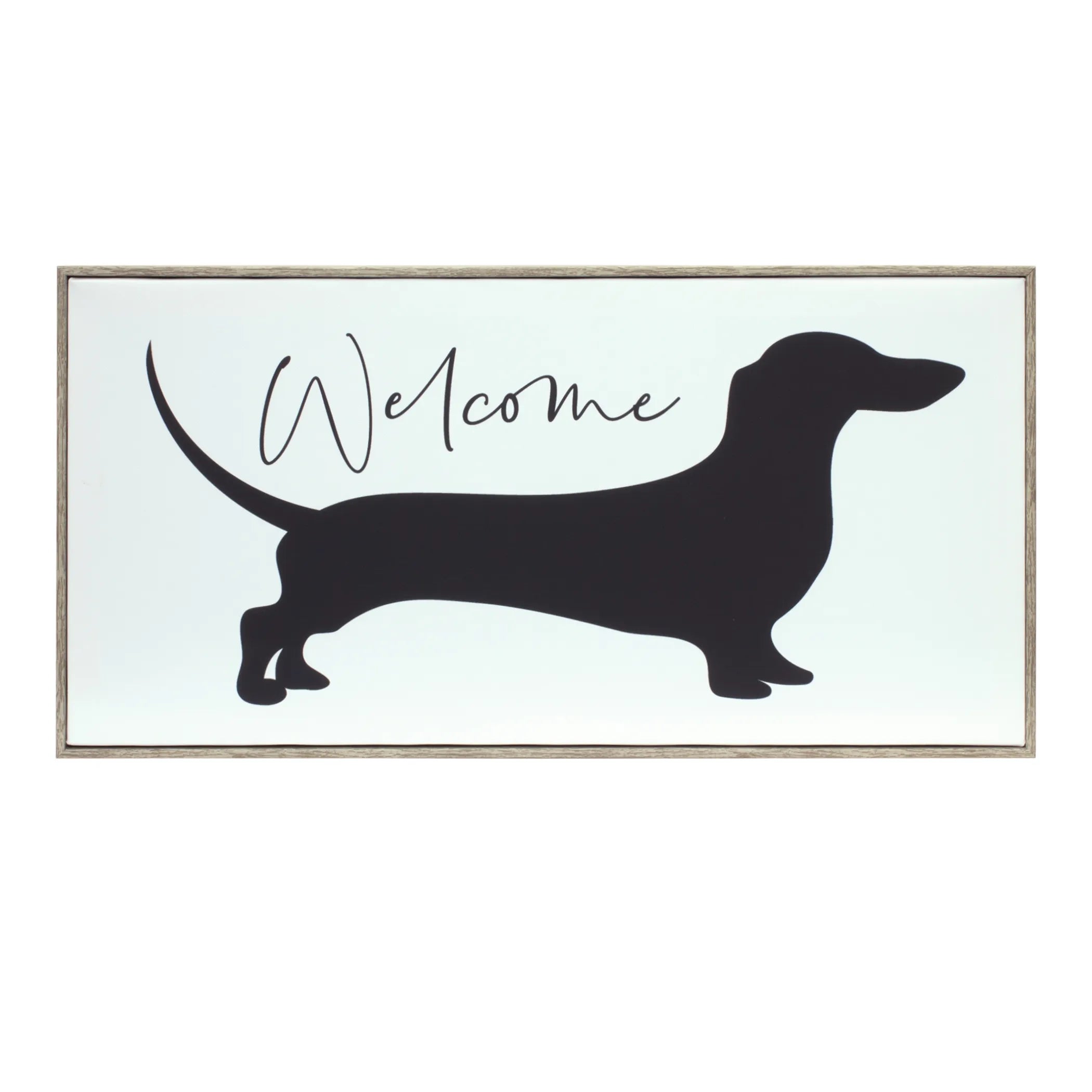 Framed Dachshund Welcome Sign