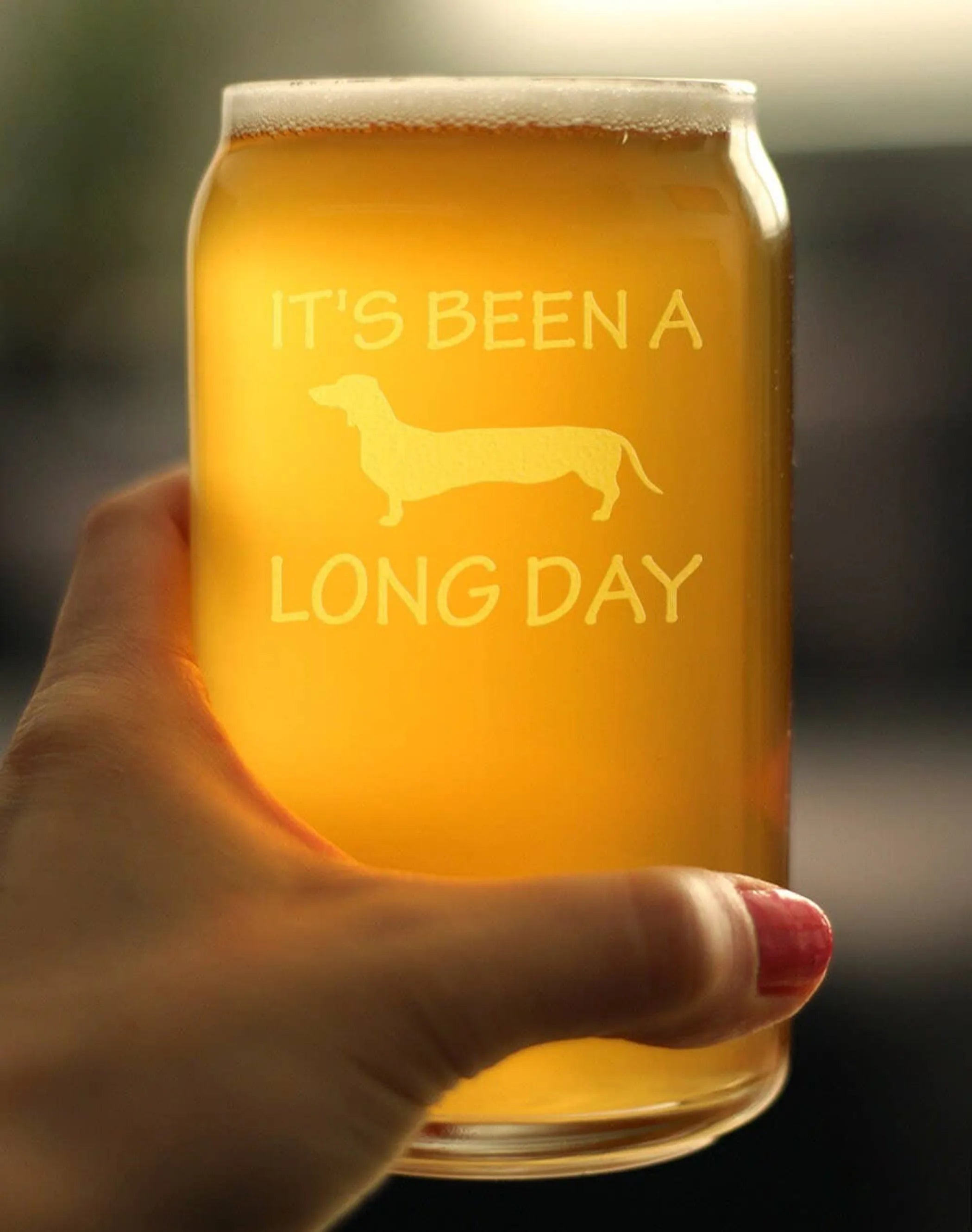Long Day Dachshund Beer Can Pint Glass