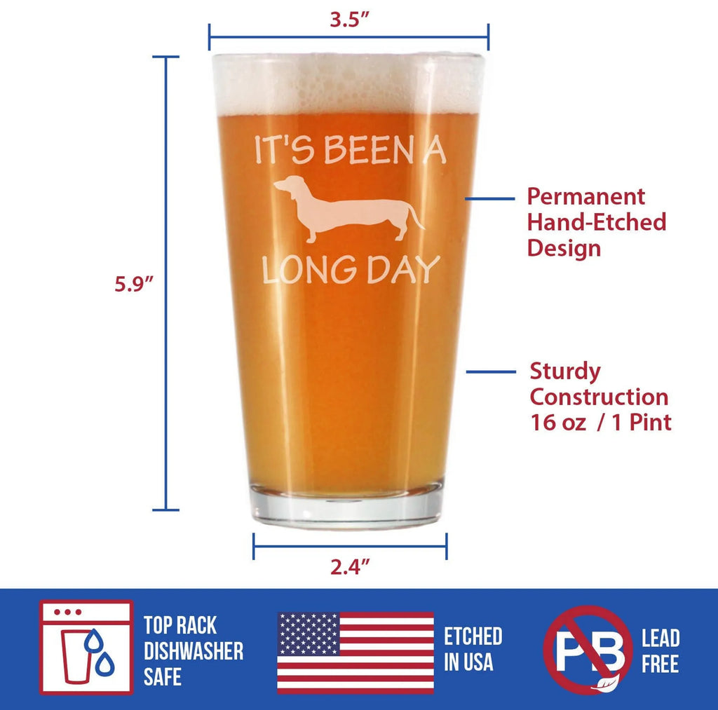 Long Day Dachshund Pint Glass