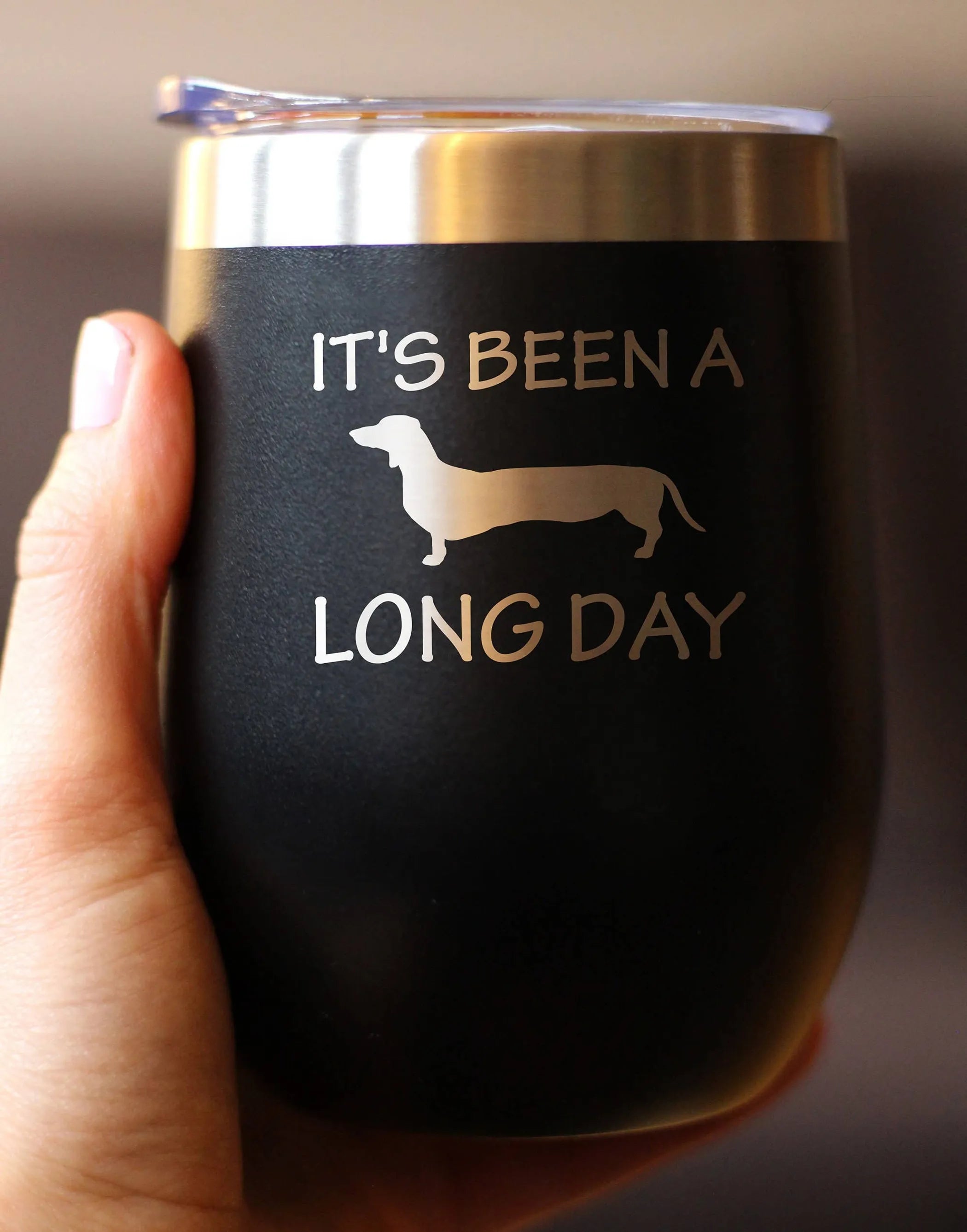 Long Day Dachshund Wine Tumbler