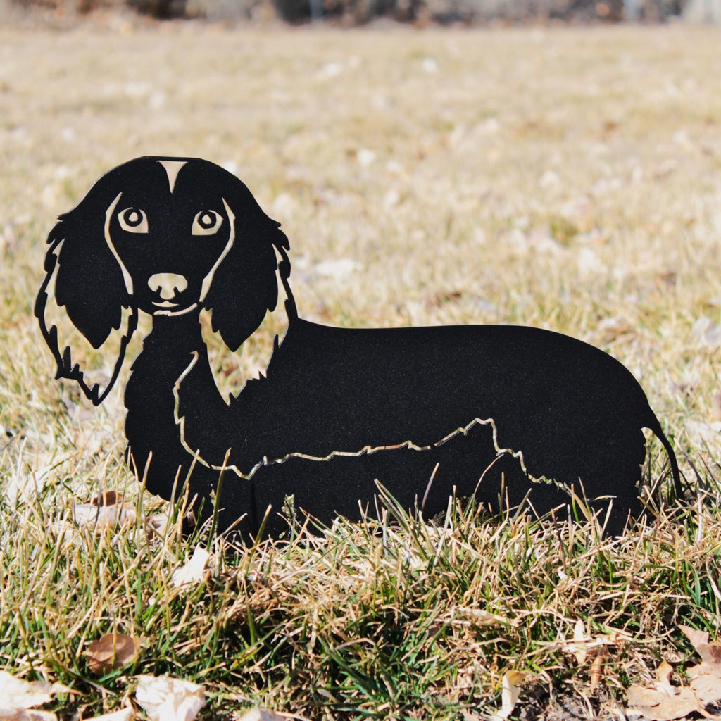 Metal Longhaired Dachshund Silhouette