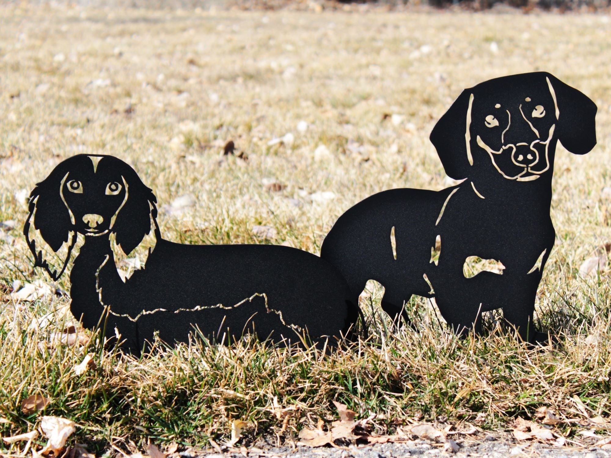 Metal Longhaired Dachshund Silhouette
