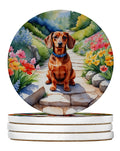 Brown Dachshund Coaster Set