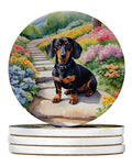 Black Dachshund Coaster Set