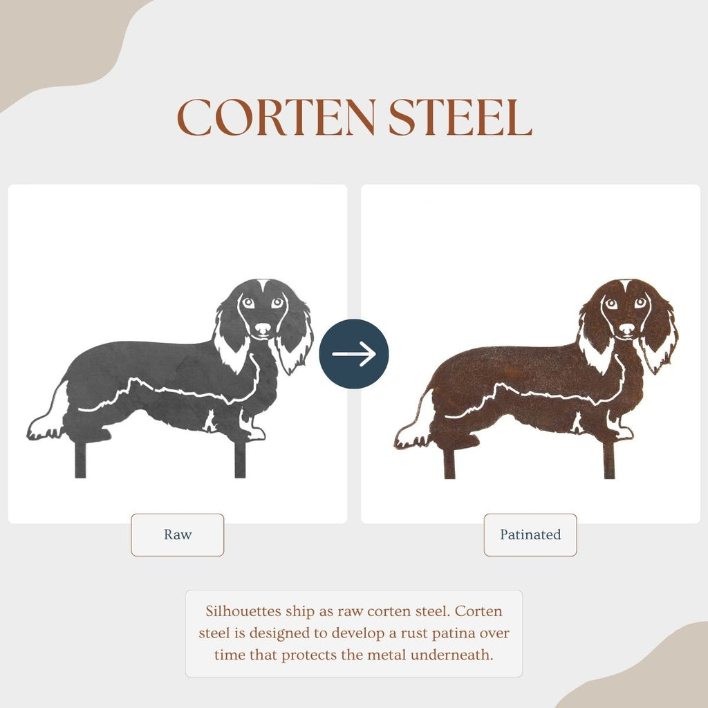 Metal Longhaired Dachshund Silhouette