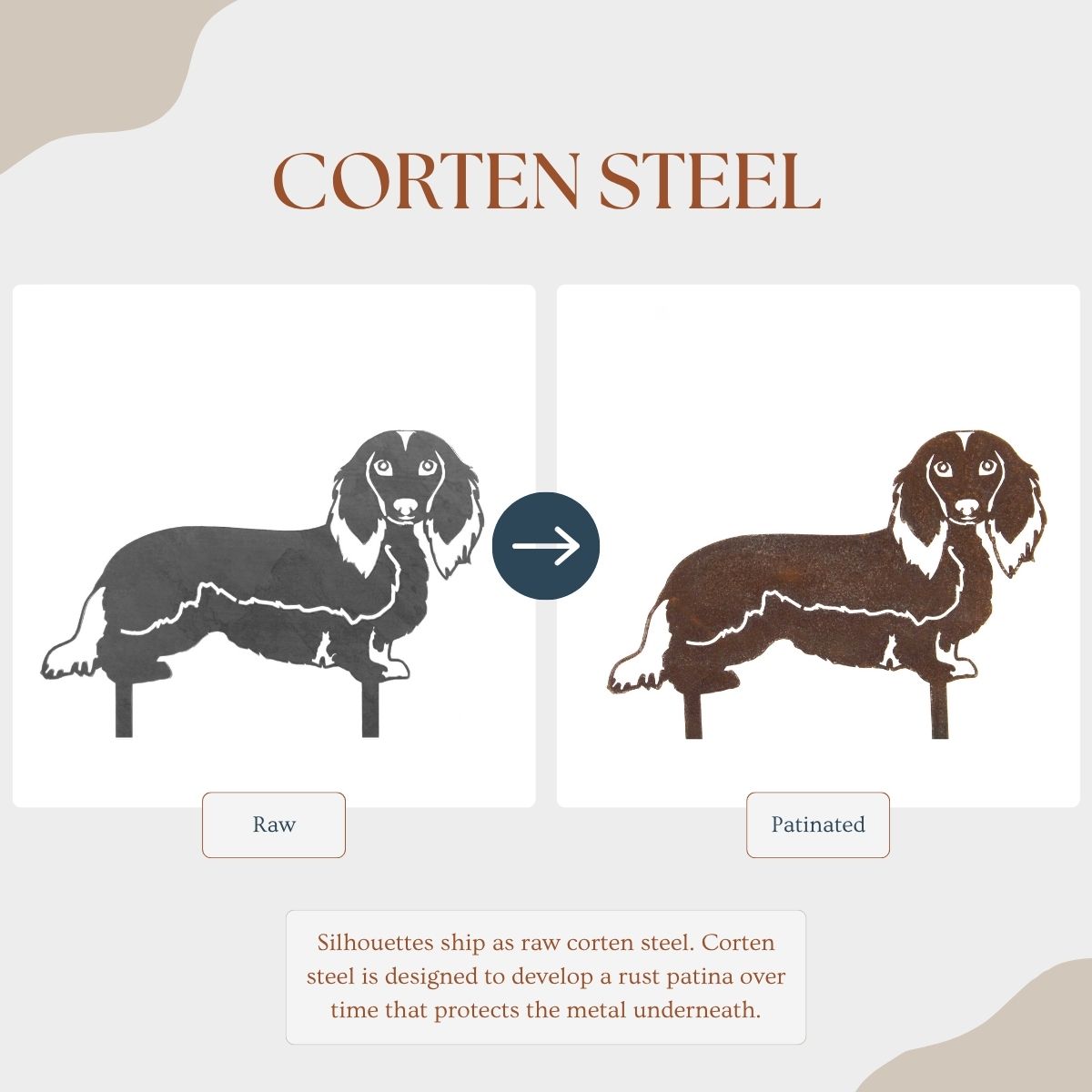 Metal Longhaired Dachshund Silhouette