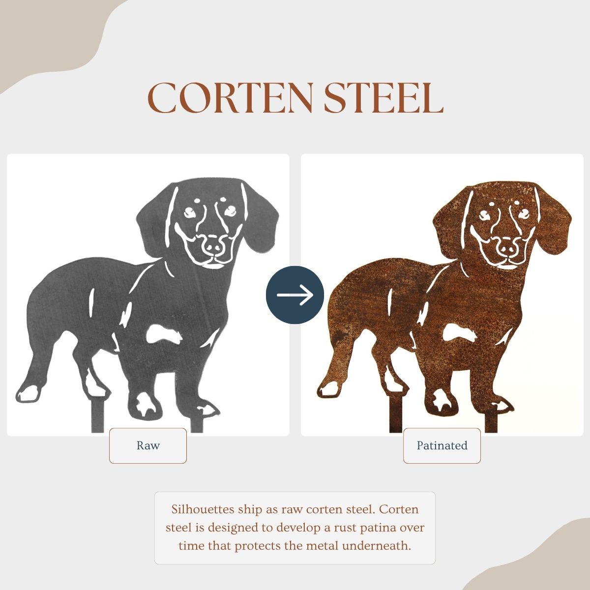 Metal Shorthaired Dachshund Silhouette