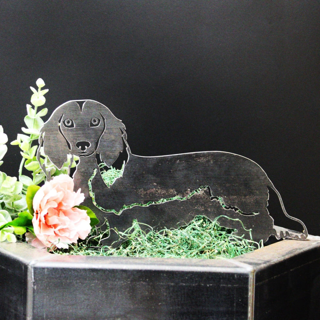 Metal Longhaired Dachshund Silhouette