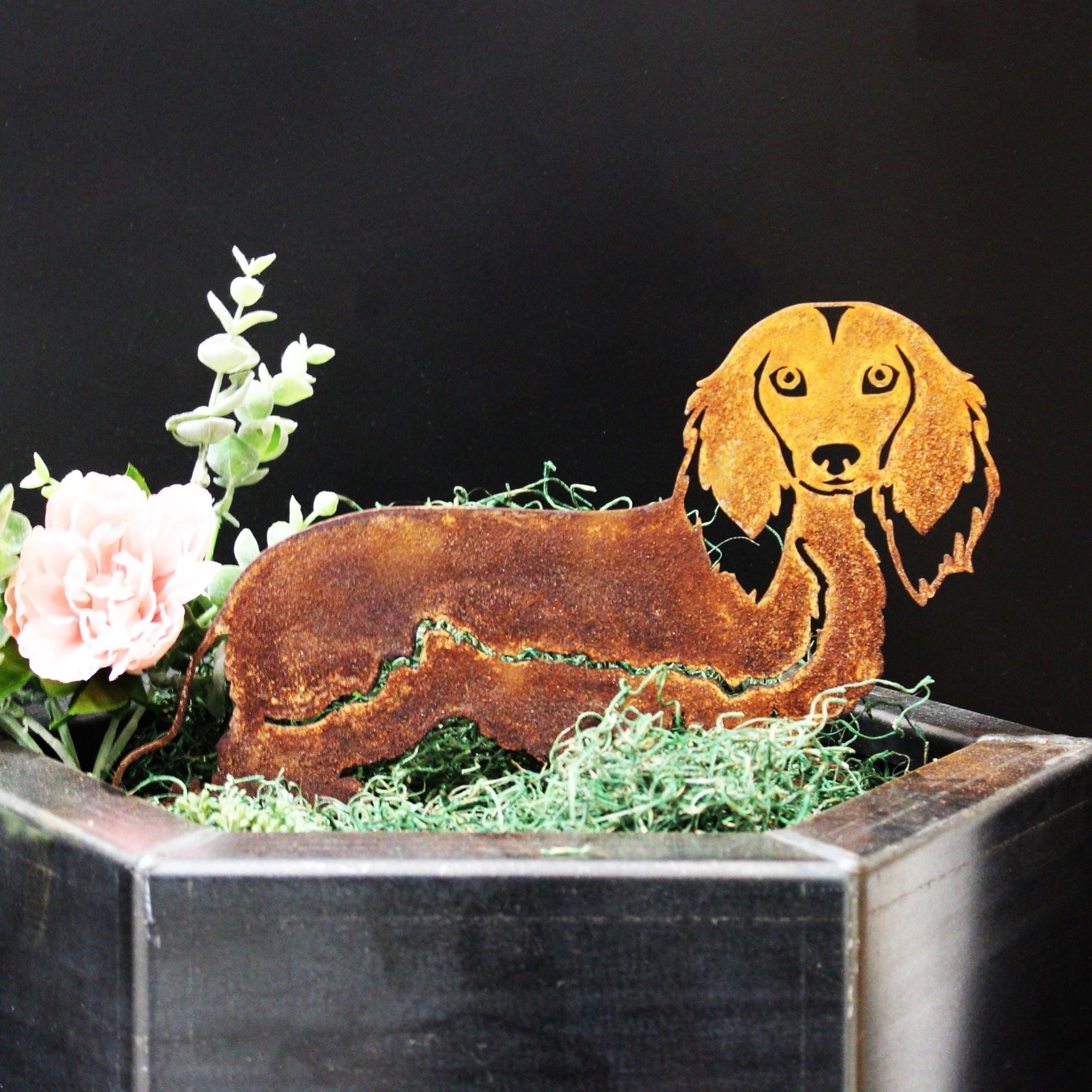 Metal Longhaired Dachshund Silhouette